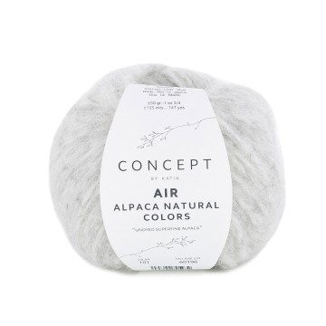 Wol garens airalpacanaturalcolors breien alpaca superfine katoen polyamide merino licht grijs herfst winter katia 101 fhd