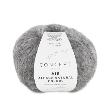 Wol garens airalpacanaturalcolors breien alpaca superfine katoen polyamide merino medium grijs herfst winter katia 102 fhd