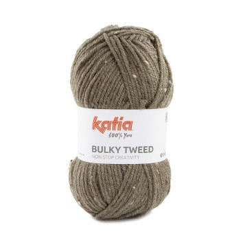 Wol garens bulkytweed breien acryl wol viscose bleek bruin herfst winter katia 206 fhd