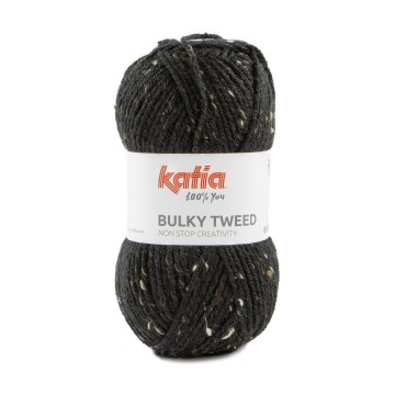 Wol garens bulkytweed breien acryl wol viscose donker grijs herfst winter katia 202 fhd