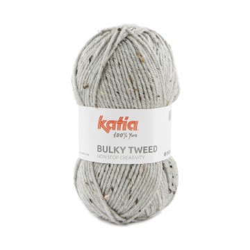 Wol garens bulkytweed breien acryl wol viscose licht grijs herfst winter katia 201 fhd
