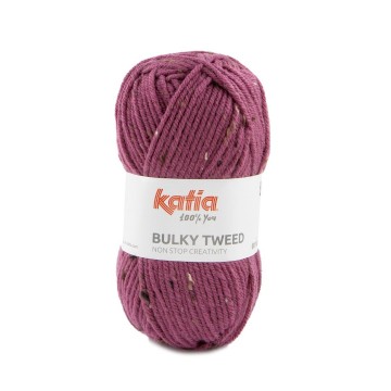 Wol garens bulkytweed breien acryl wol viscose parelachtig paars herfst winter katia 203 fhd