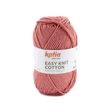 Wol garens easyknitcotton breien katoen donker bleekrood lente zomer katia 17 fhd