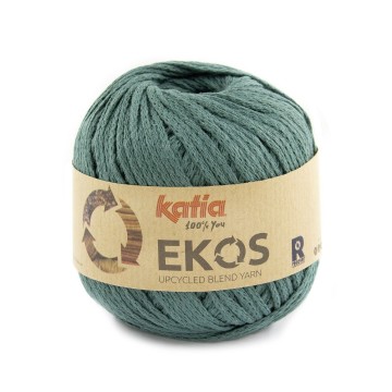 Wol garens ekos breien gerecycled katoen gerecycled polyester uit plastic flessen overige vezels groenblauw lente zomer katia 108 fhd