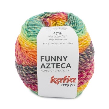 Wol garens funnyazteca breien scheerwol acryl oranje groen herfst winter katia 200 fhd