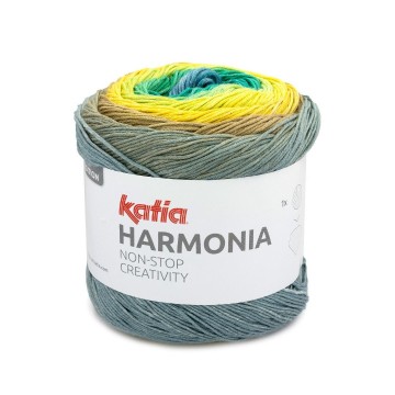 Wol garens harmonia breien katoen groen pistache blauw lente zomer katia 218 fhd