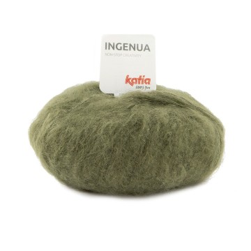 Wol garens ingenua breien mohair polyamide merino bruingroen herfst winter katia 83 fhd