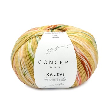 Wol garens kalevisocks breien merino superwash polyamide oker groen kauwgom roze medium oranje herfst winter katia 205 fhd