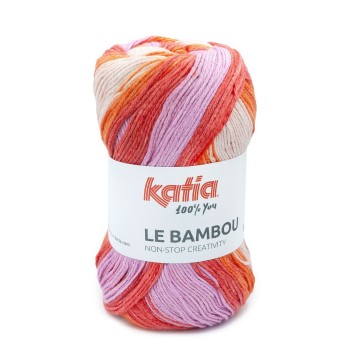 Wol garens lebambou breien katoen viscose kauwgom roze rood lichtroze oranje lente zomer katia 105 fhd