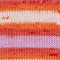 Wol garens lebambou breien katoen viscose kauwgom roze rood lichtroze oranje lente zomer katia 105 rc