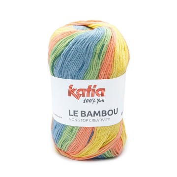 Wol garens lebambou breien katoen viscose pastel geel licht oranje pastel blauw licht groen lente zomer katia 100 fhd