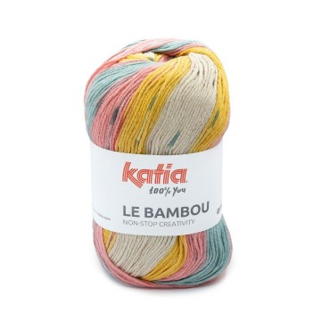 Wol garens lebambou breien katoen viscose pastel turquoise geel kauwgom roze beige lente zomer katia 102 fhd