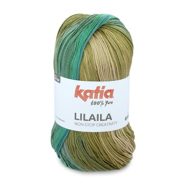 Wol garens lilaila breien acryl donker blauw kaki medium groen lente zomer katia 55 fhd