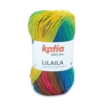 Wol garens lilaila breien acryl fuchsia bruin groen geel lente zomer katia 51 fhd