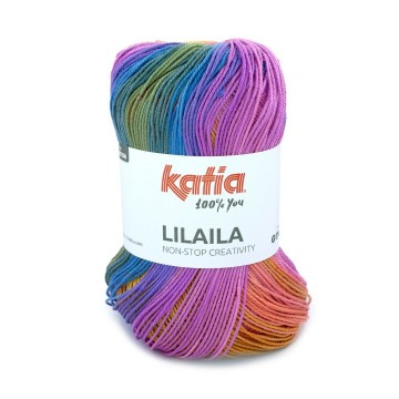 Wol garens lilaila breien acryl telemagenta kauwgom roze lila goudgeel lente zomer katia 53 fhd 0