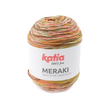 Wol garens meraki breien katoen polyester kaki bleekrood lichtroze lente zomer katia 502 fhd 0