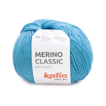 Wol garens merinoclassic breien merino superwash acryl blauw cyaan herfst winter katia 104 fhd