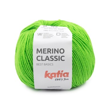 Wol garens merinoclassic breien merino superwash acryl neon groen herfst winter katia 95 fhd