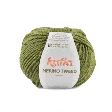 Wol garens merinotweed breien merino acryl viscose bleekgroen herfst winter katia 317 fhd