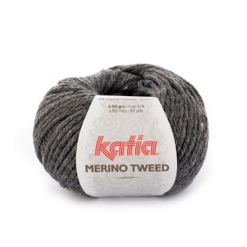 Wol garens merinotweed breien merino acryl viscose donker grijs herfst winter katia 308 fhd