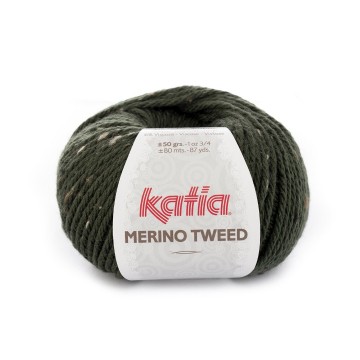 Wol garens merinotweed breien merino acryl viscose donker groen herfst winter katia 310 fhd