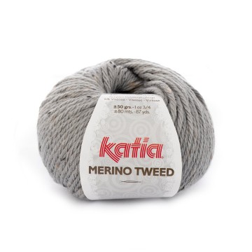 Wol garens merinotweed breien merino acryl viscose licht grijs herfst winter katia 307 fhd