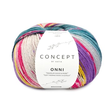 Wol garens onnisocks breien merino superwash polyamide alpaca groen blauw fuchsia citroengeel herfst winter katia 405 fhd