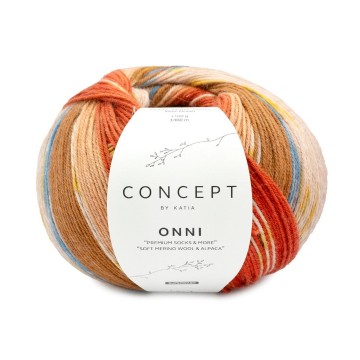 Wol garens onnisocks breien merino superwash polyamide alpaca oranje blauw oker bruin herfst winter katia 403 fhd