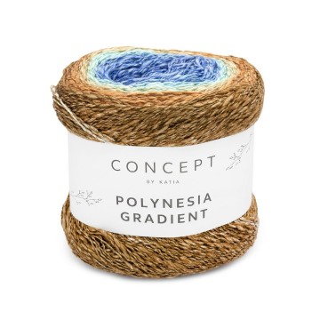 Wol garens polynesiagradient breien katoen linnen viscose blauw bruin lente zomer katia 306 fhd