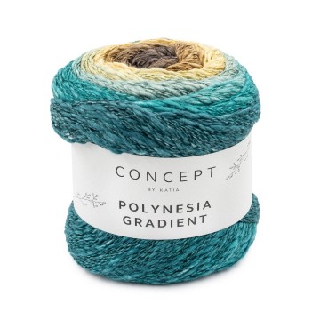 Wol garens polynesiagradient breien katoen linnen viscose groen blauw pastel geel bruin lente zomer katia 304 fhd