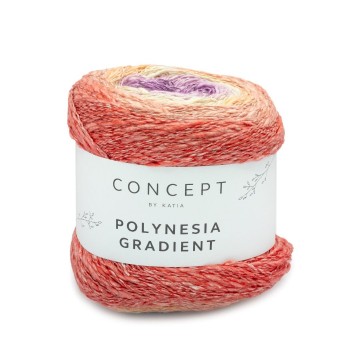 Wol garens polynesiagradient breien katoen linnen viscose violet kauwgom roze lente zomer katia 307 fhd