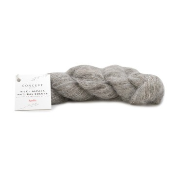 Wol garens silkalpacanaturalcolors breien alpaca superfine zijde licht nerts herfst winter katia 105 fhd