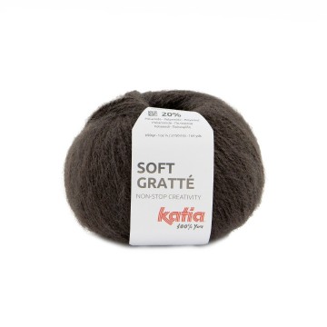 Wol garens softgratte breien acryl polyamide donker bruin herfst winter katia 85 fhd