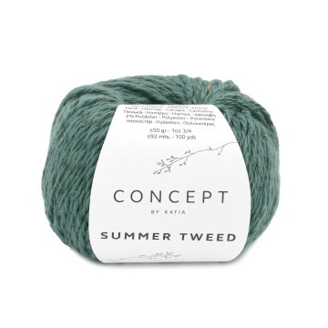 Wol garens summertweed breien katoen hennepvezel polyester dennengroen lente zomer katia 68 fhd