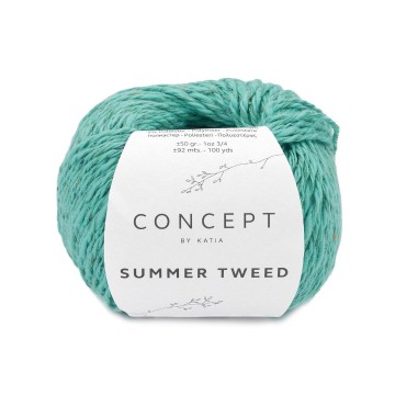 Wol garens summertweed breien katoen hennepvezel polyester pastel turquoise lente zomer katia 66 fhd