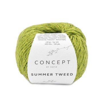 Wol garens summertweed breien katoen hennepvezel polyester pistache lente zomer katia 67 fhd