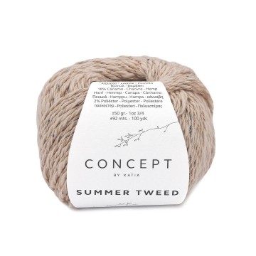 Wol garens summertweed breien katoen hennepvezel polyester rozeachtig beige lente zomer katia 65 fhd