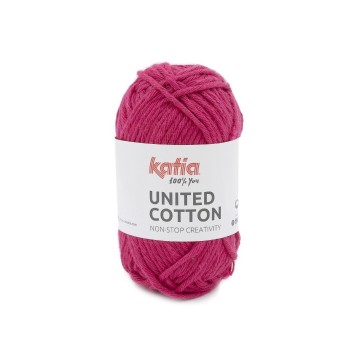 Wol garens unitedcotton breien katoen donker fuchsia lente zomer katia 25 fhd