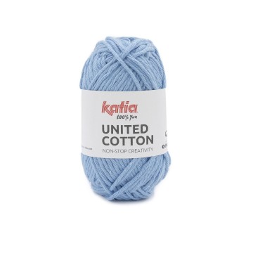 Wol garens unitedcotton breien katoen hemelsblauw lente zomer katia 8 fhd