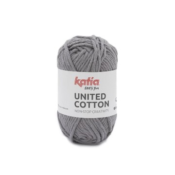 Wol garens unitedcotton breien katoen medium grijs lente zomer katia 15 fhd
