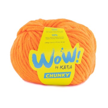 Wol garens wowchunky breien acryl wol alpaca briljant lichtoranje herfst winter katia 64 fhd