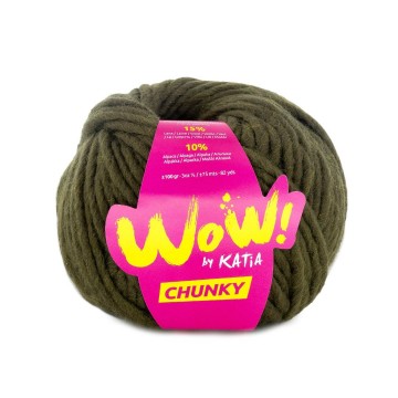 Wol garens wowchunky breien acryl wol alpaca kaki herfst winter katia 69 fhd