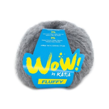 Wol garens wowfluffy breien acryl polyamide viscose wol donker grijs herfst winter katia 82 fhd