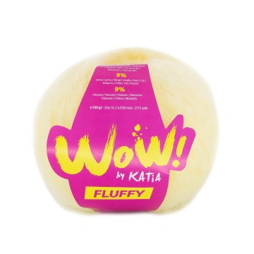 Wol garens wowfluffy breien acryl polyamide viscose wol licht geel herfst winter katia 89 fhd