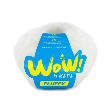 Wol garens wowfluffy breien acryl polyamide viscose wol wit herfst winter katia 80 fhd