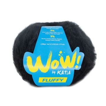 Wol garens wowfluffy breien acryl polyamide viscose wol zwart herfst winter katia 83 fhd