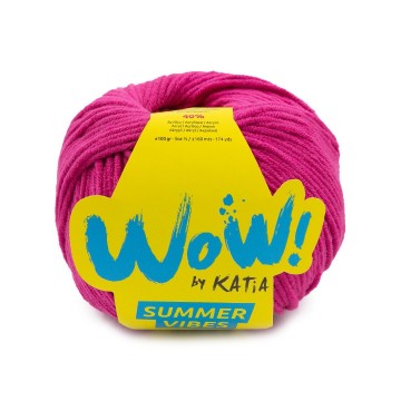 Wol garens wowsummervibes breien katoen acryl neon fuchsia lente zomer katia 97 fhd